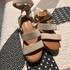 Altar'd State Tan and Cream Sandals